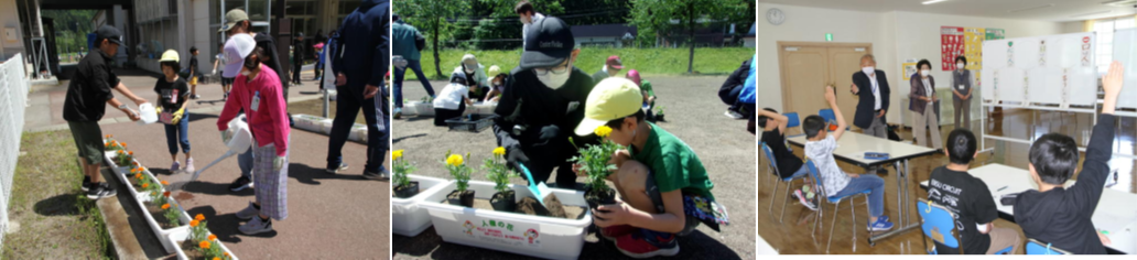 人権の花苗植え、人権教室